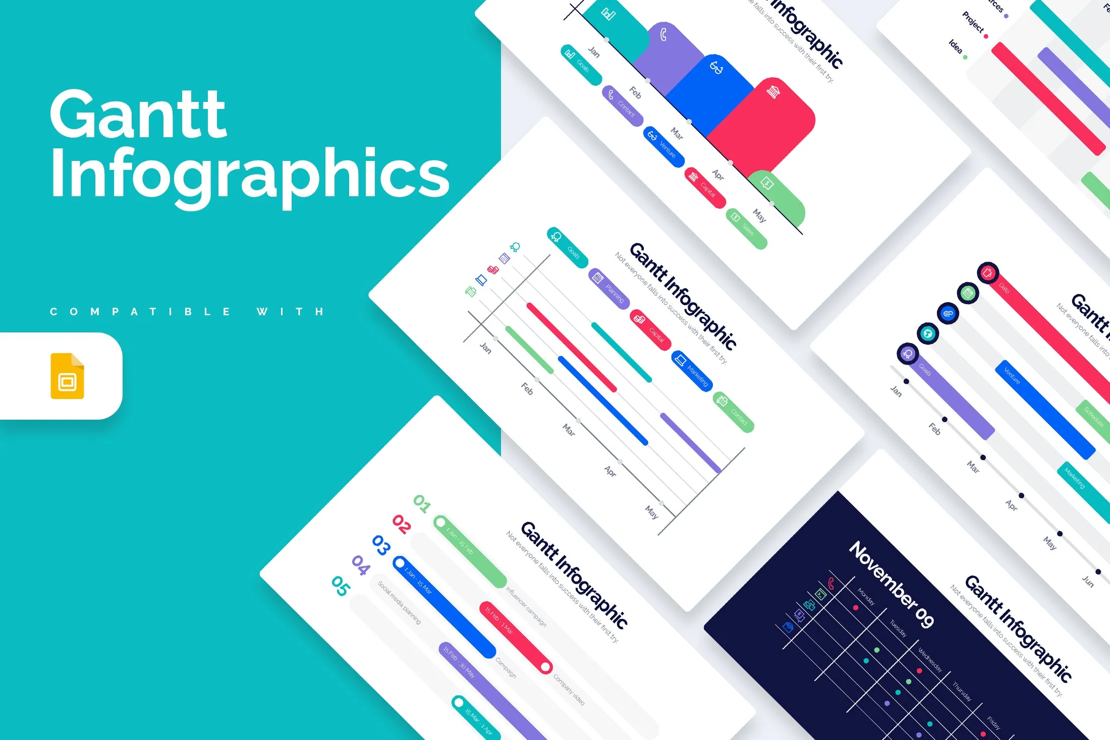 Gantt Chart Google Slides Infographics