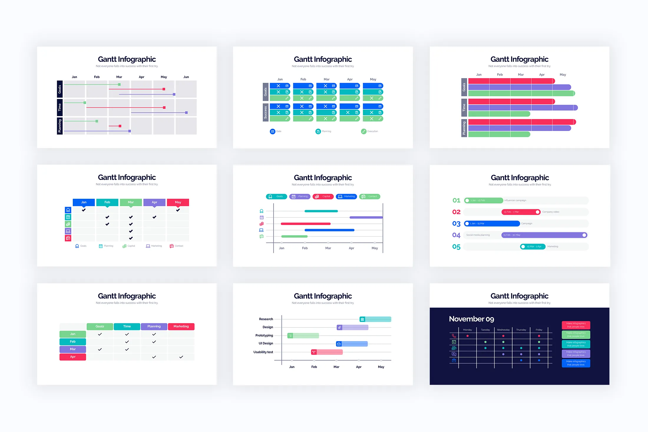 Gantt Chart Google Slides Infographics
