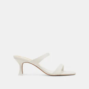 Day Spark Contemporary Look GENORA WIDE HEELS WHITE LEATHER