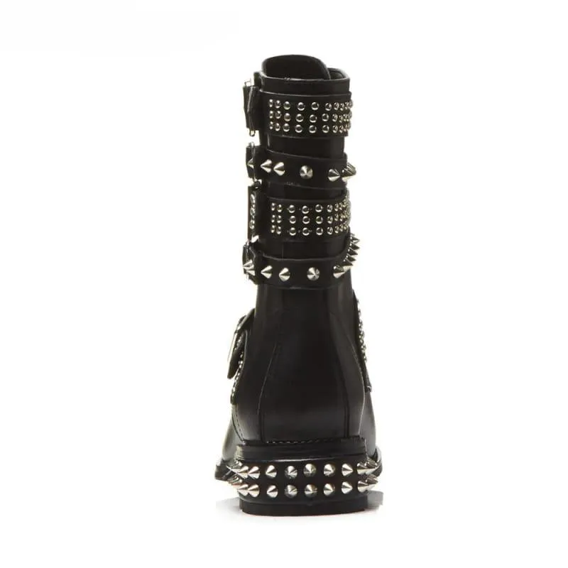Genuine Leather Ankle Boots Motorcycle Boots