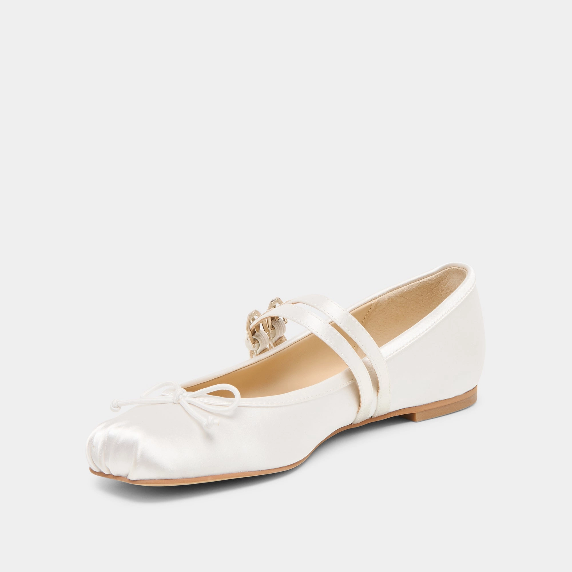 Pose Time Pack Easy GIBSEN BALLET FLATS TRUE WHITE SATIN
