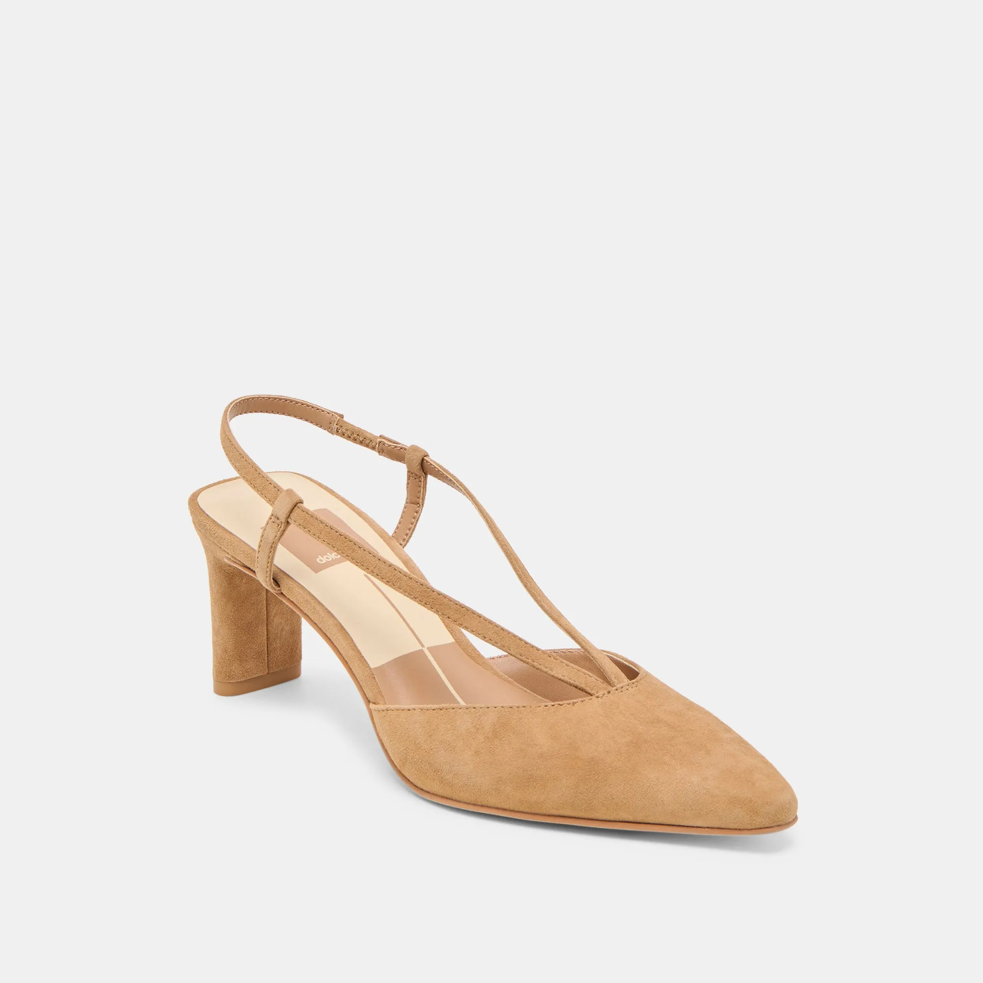 GINAY HEELS LT BROWN SUEDE Buckle Loop