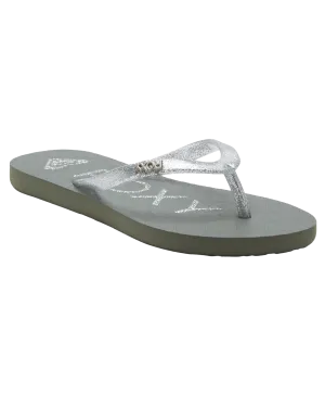 Girls Viva Sparkle Flip Flops in Cloudy Grey