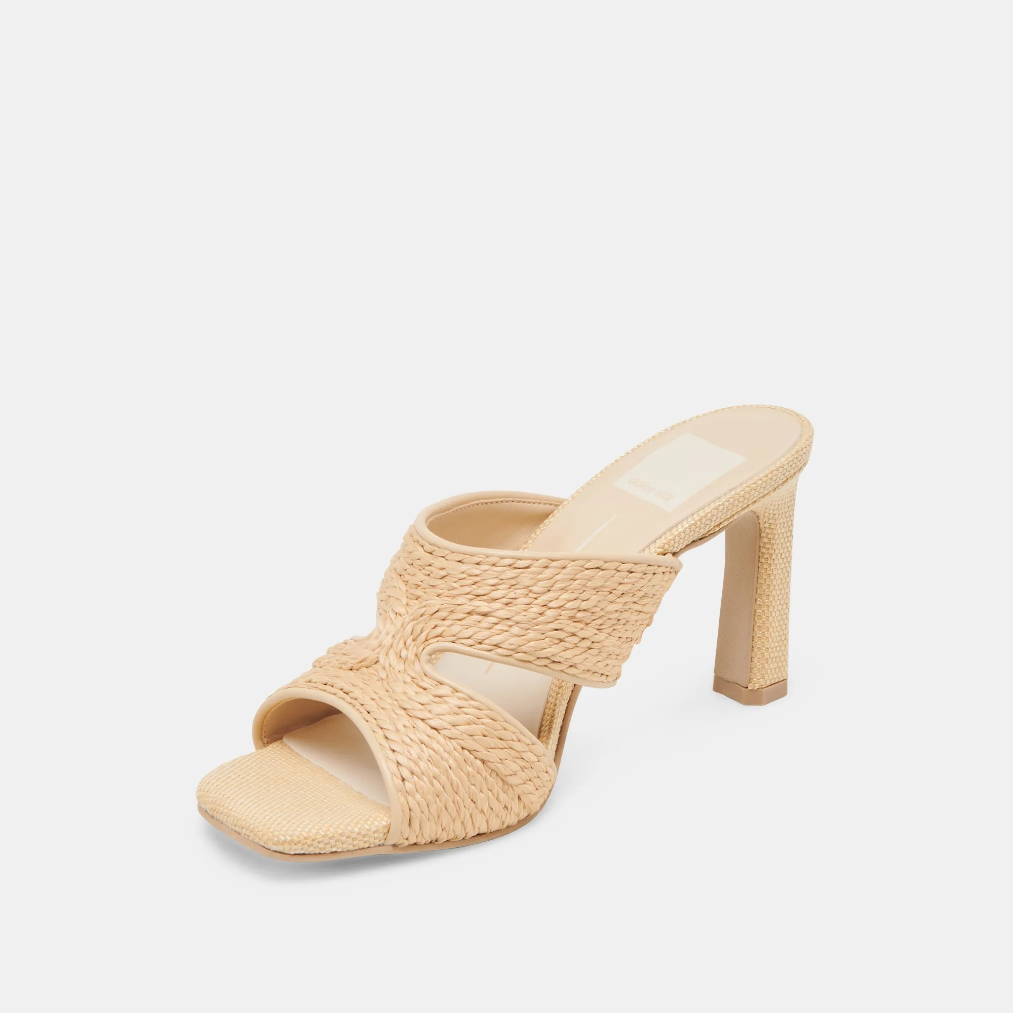 Pointed Shoes GITEL WIDE HEELS LT NATURAL RAFFIA