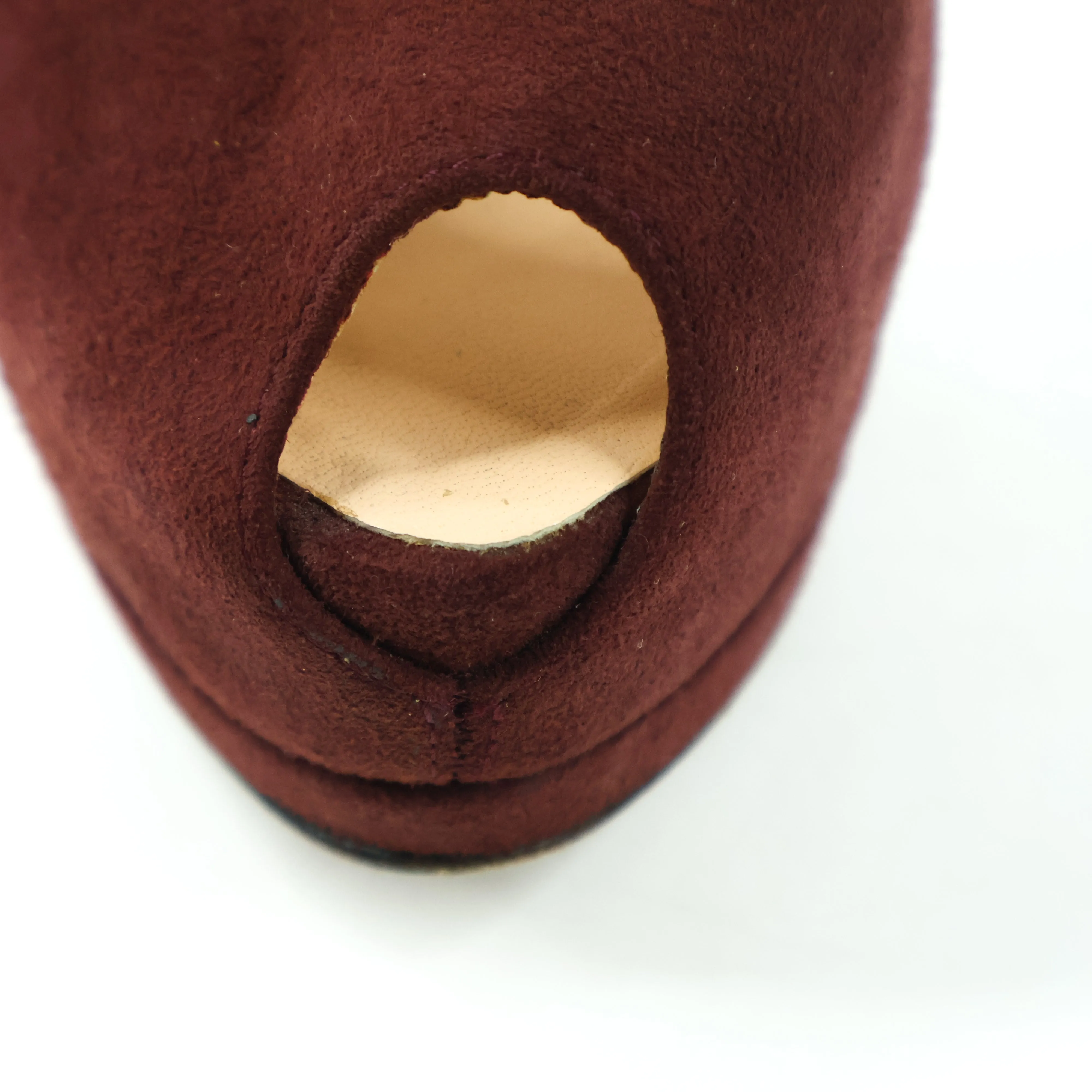 Giuseppe Zanotti Suede Peep Toe Burgundy