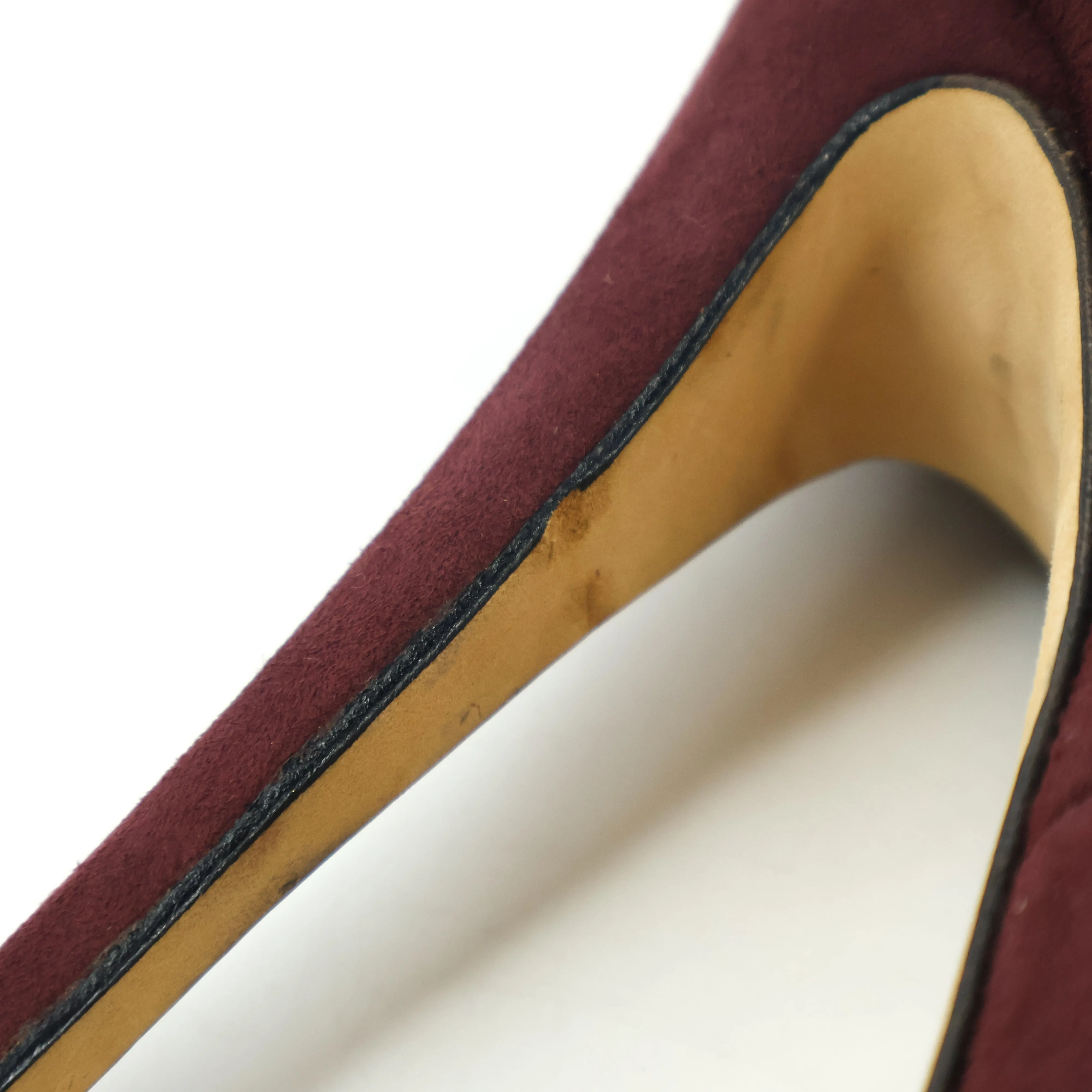 Giuseppe Zanotti Suede Peep Toe Burgundy