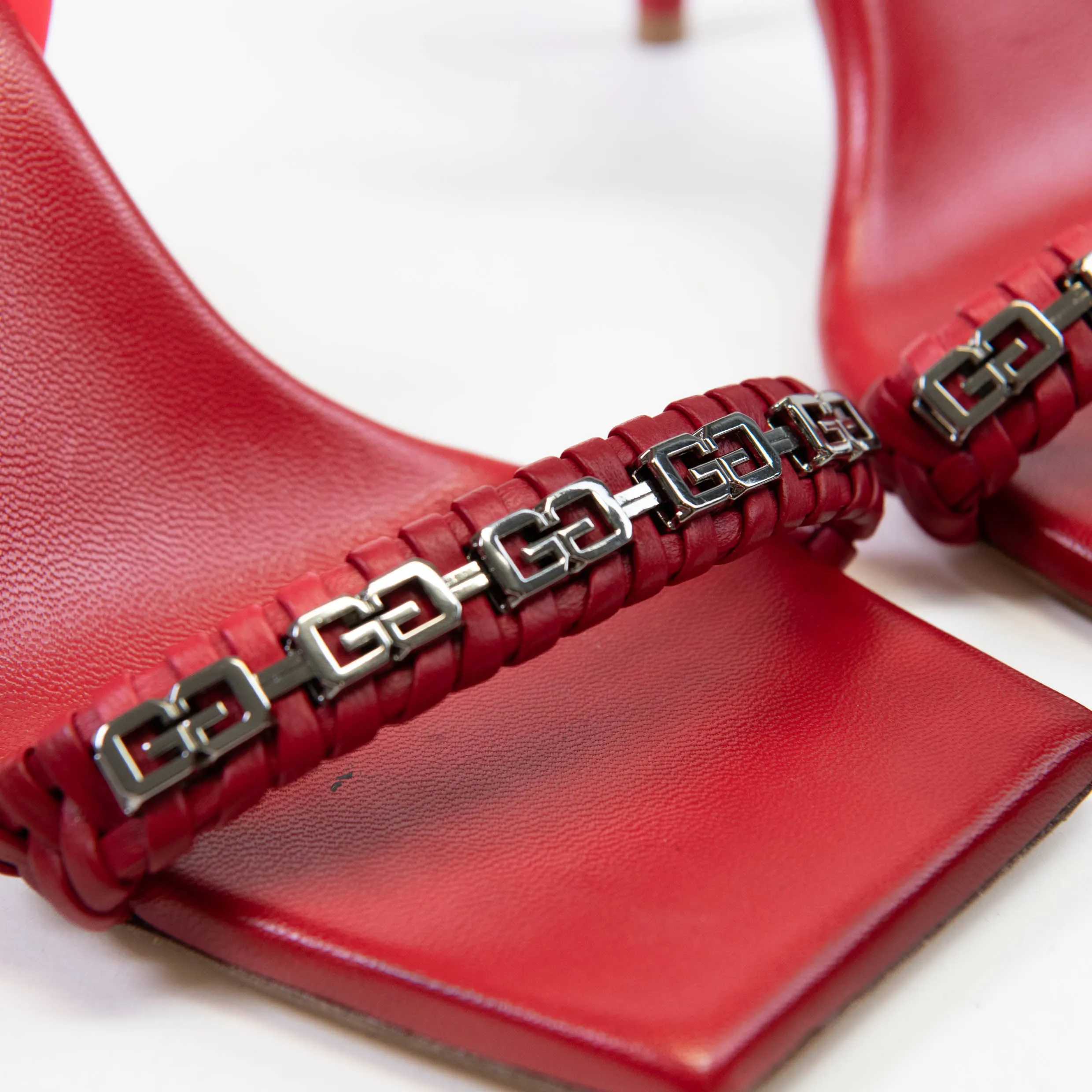 Givenchy Leather Chain-Link Accents Slingback Sandals Size 36
