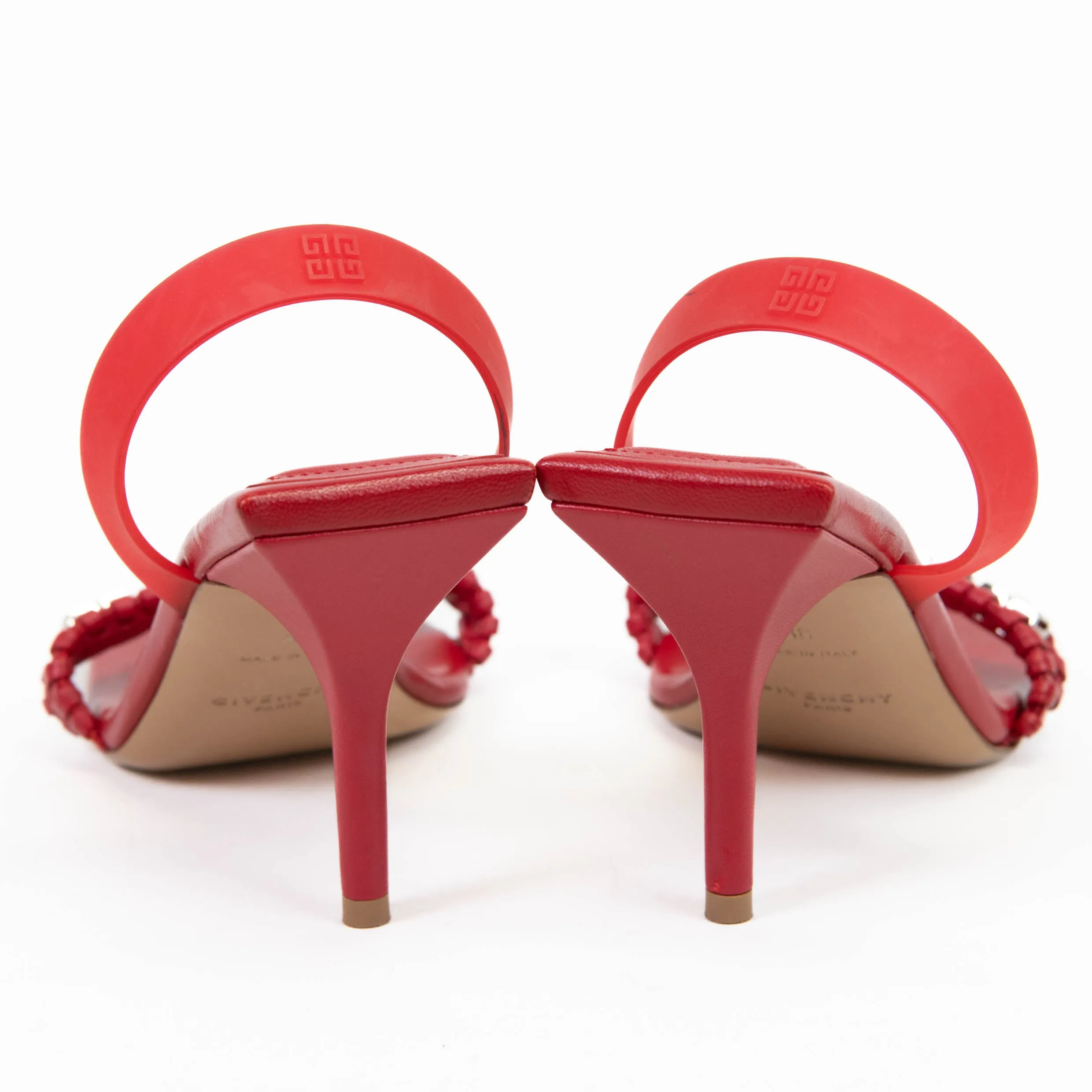Givenchy Leather Chain-Link Accents Slingback Sandals Size 36