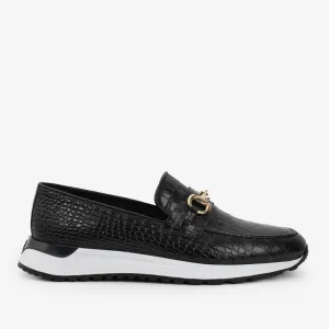 The Padova Black Leather Men Sneaker simple design Anti Slip Groove Pattern