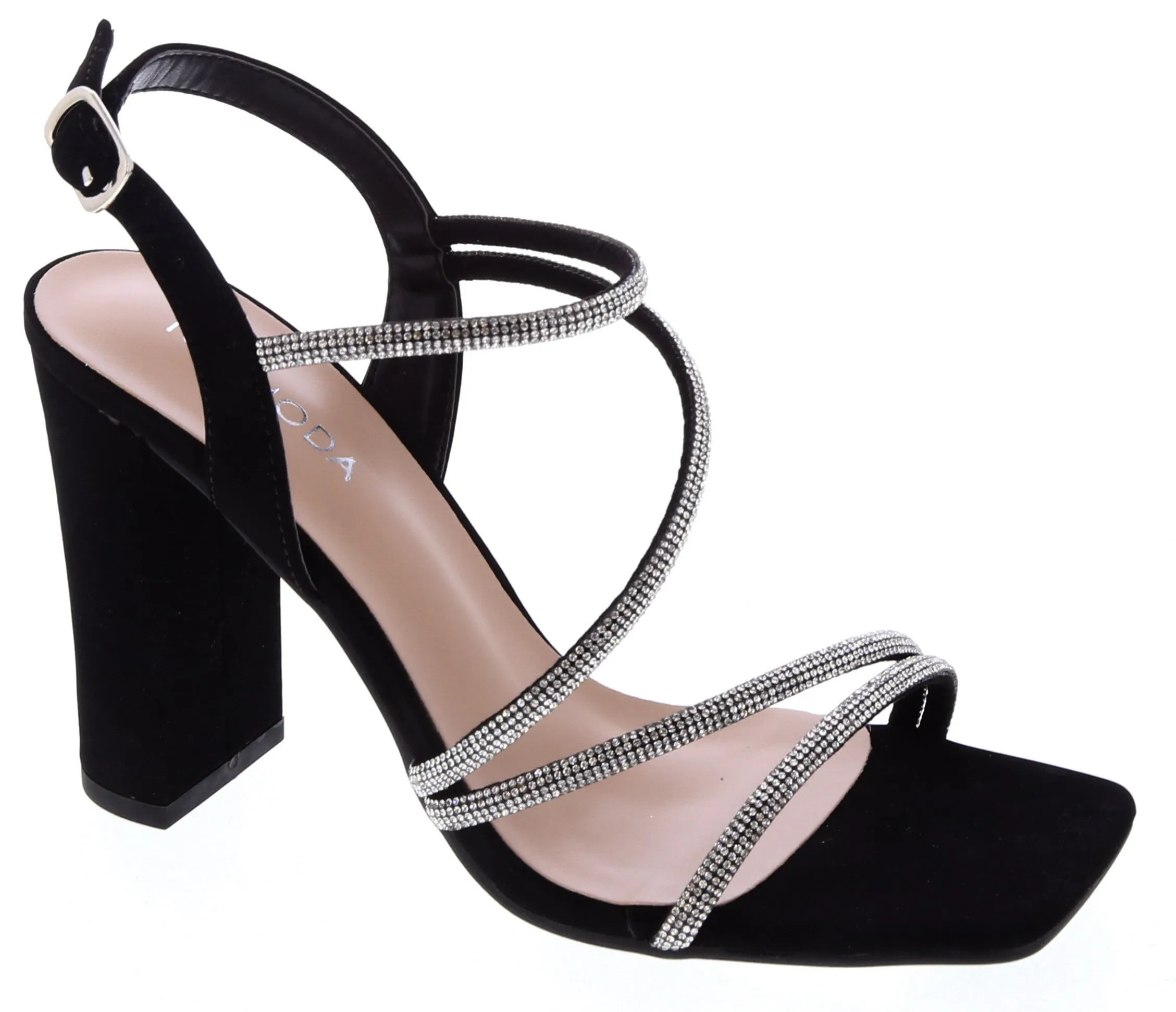 Glam Straps High Heel Sandal (BLACK) Sleek Pumps Fashionable Design