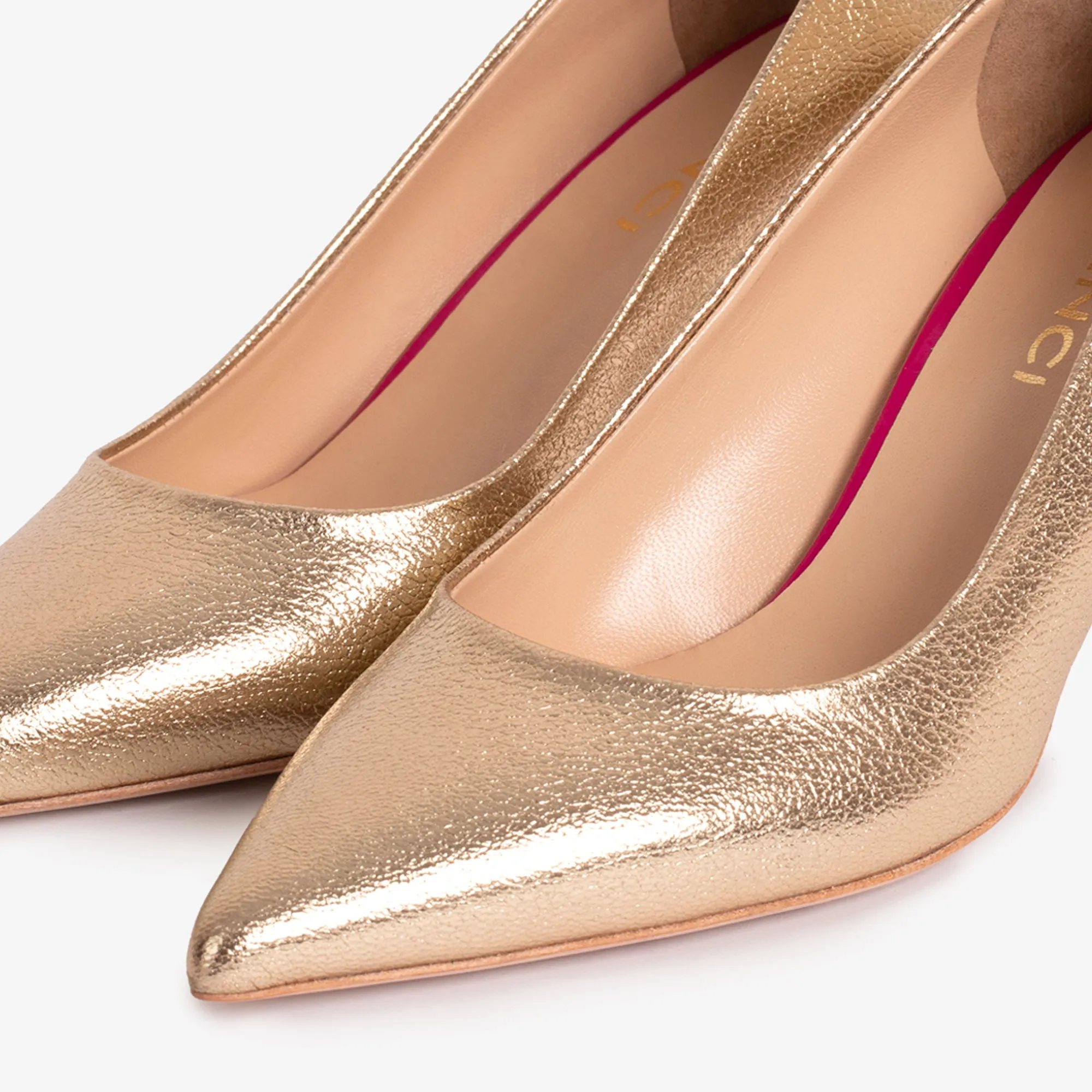 The Brunello Gold Leather Pump Women Shoe Music Edge