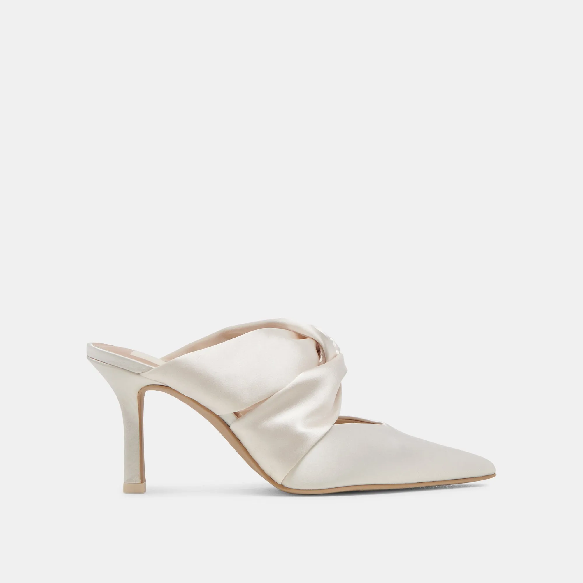 mom style KELSY HEELS CREME SATIN