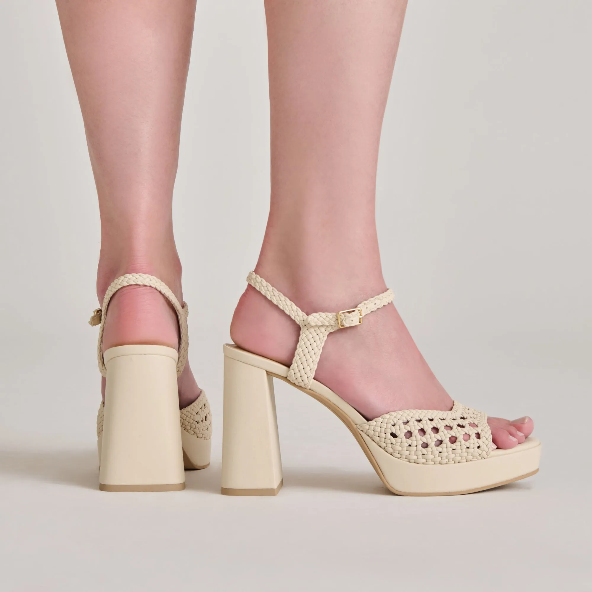 Timeless Charm Heroine Aura PEYTEN HEELS CREME WOVEN STELLA