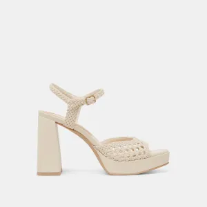 PEYTEN HEELS CREME WOVEN STELLA Airport Edge
