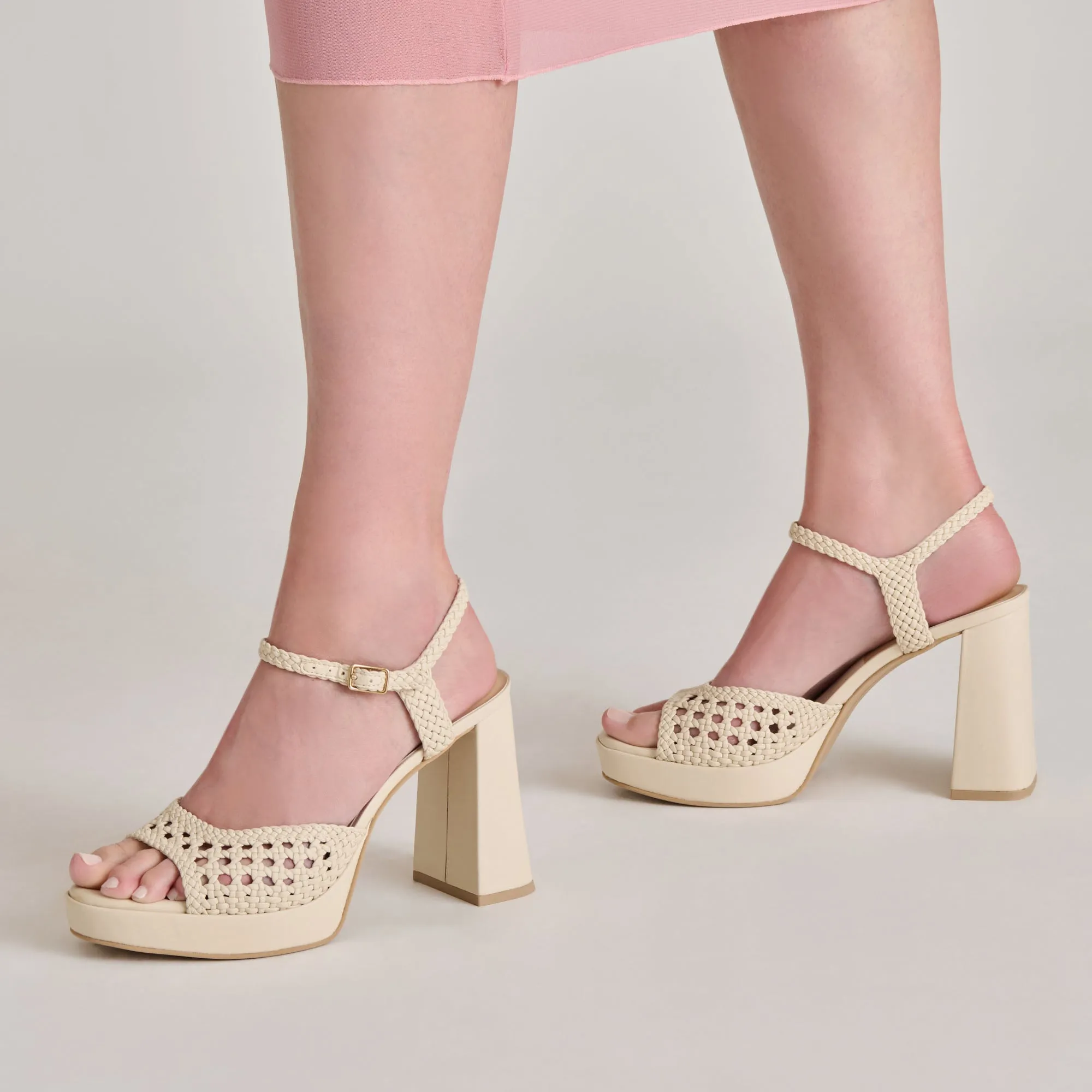 Wedding Footwear PEYTEN HEELS CREME WOVEN STELLA