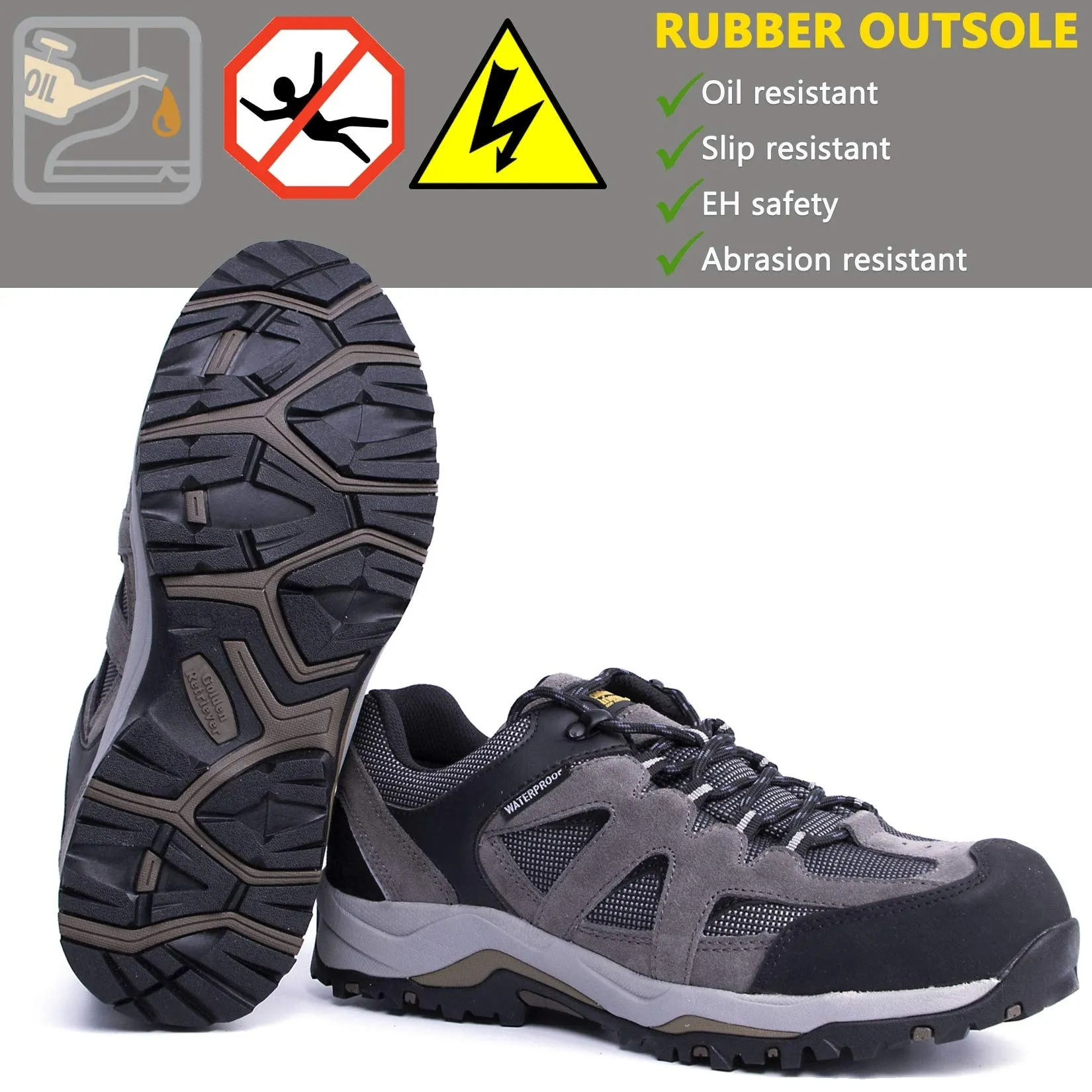 Golden Retriever 1365 Non-Slip Lightweight Anti-Fatigue 4" Steel Toe Work Shoes