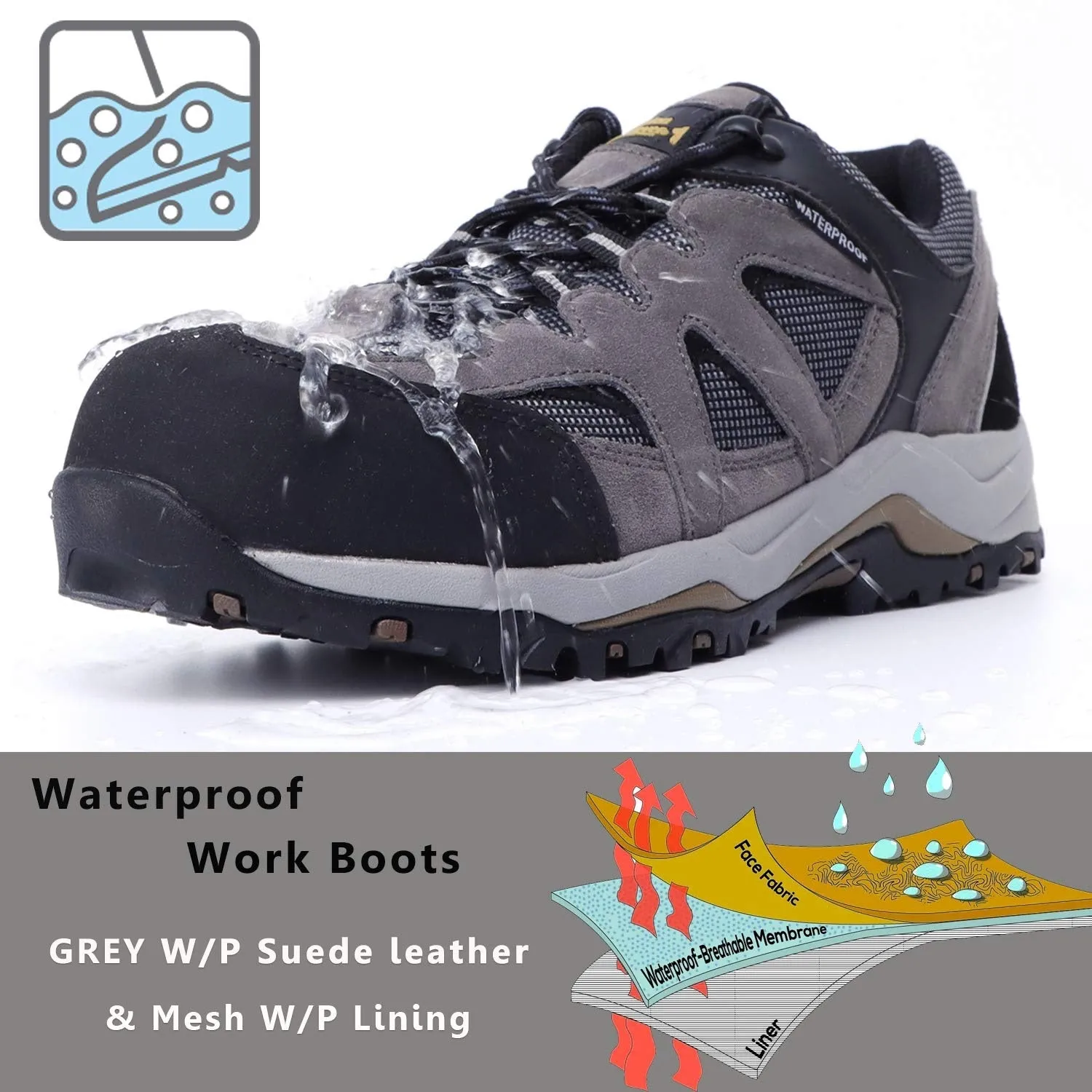 Golden Retriever 1365 Non-Slip Lightweight Anti-Fatigue 4" Steel Toe Work Shoes