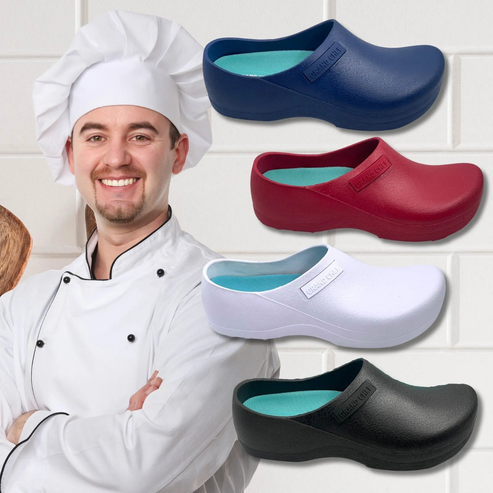 Grand Chef | Slip Resistant Clogs | Chef Shoes | Work Shoes | Nurse Shoes| Extra Insoles