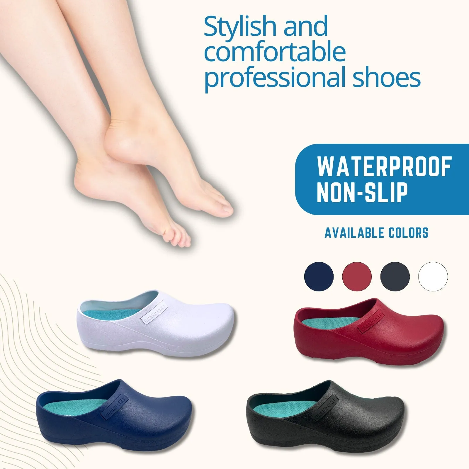 Grand Chef | Slip Resistant Clogs | Chef Shoes | Work Shoes | Nurse Shoes| Extra Insoles