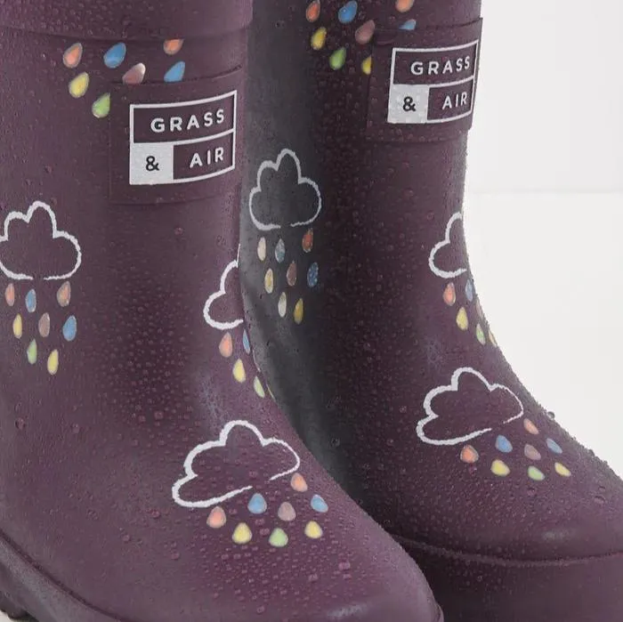 Grass & Air Kids Colour Changing Wellies (Amethyst Purple)