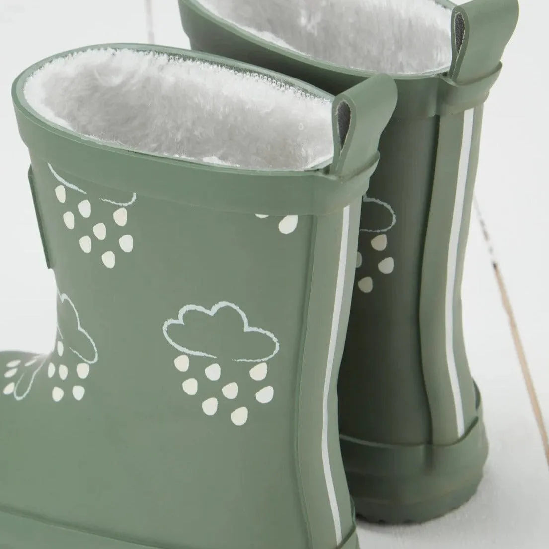 Grass & Air Kids Colour Changing Wellies (Khaki Green)