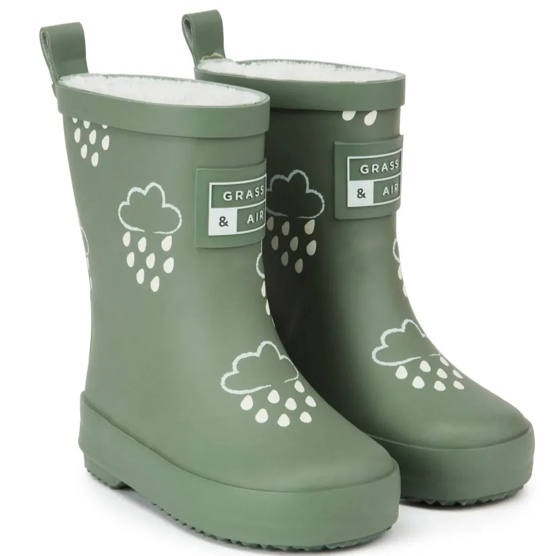 Grass & Air Kids Colour Changing Wellies (Khaki Green)
