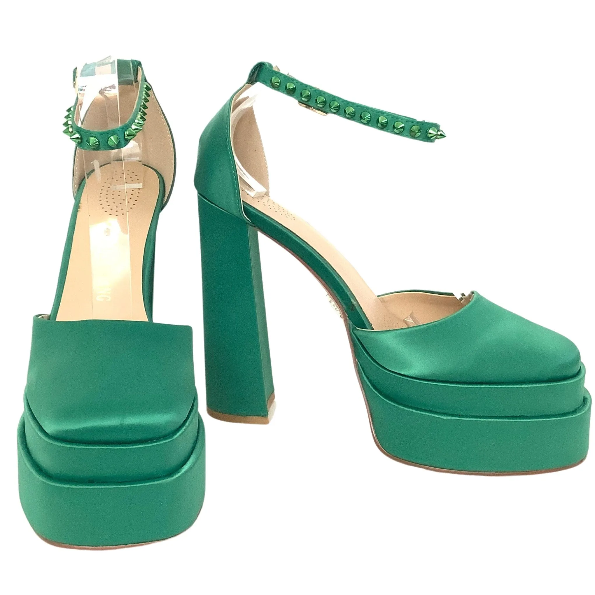 Green Mega Platform Heels