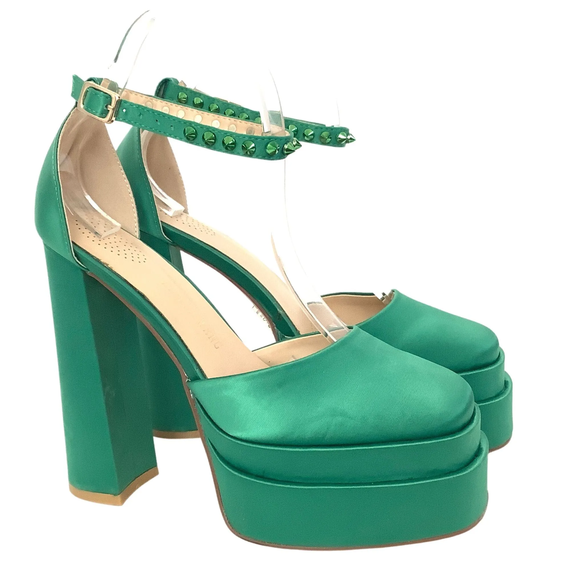 Green Mega Platform Heels