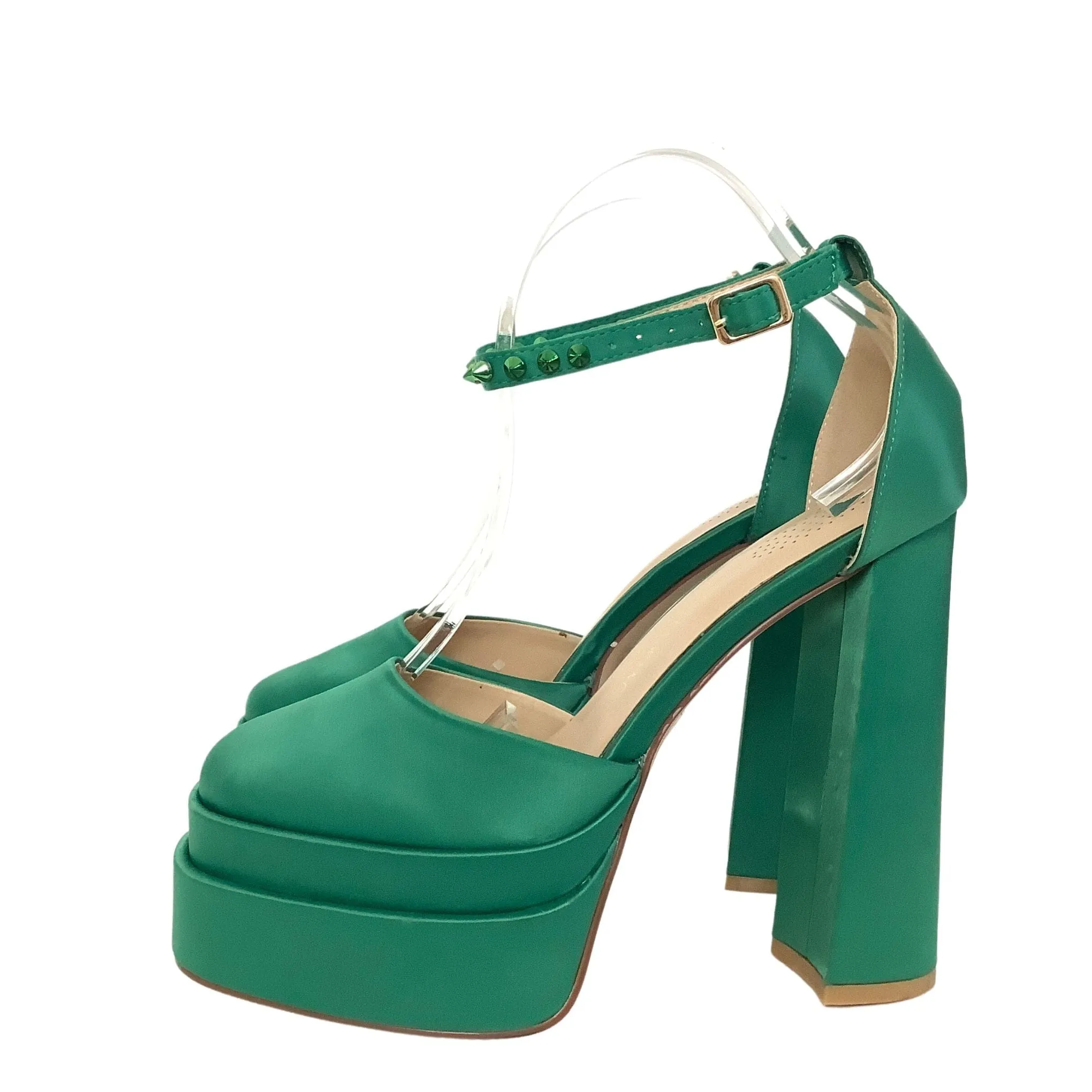 Green Mega Platform Heels