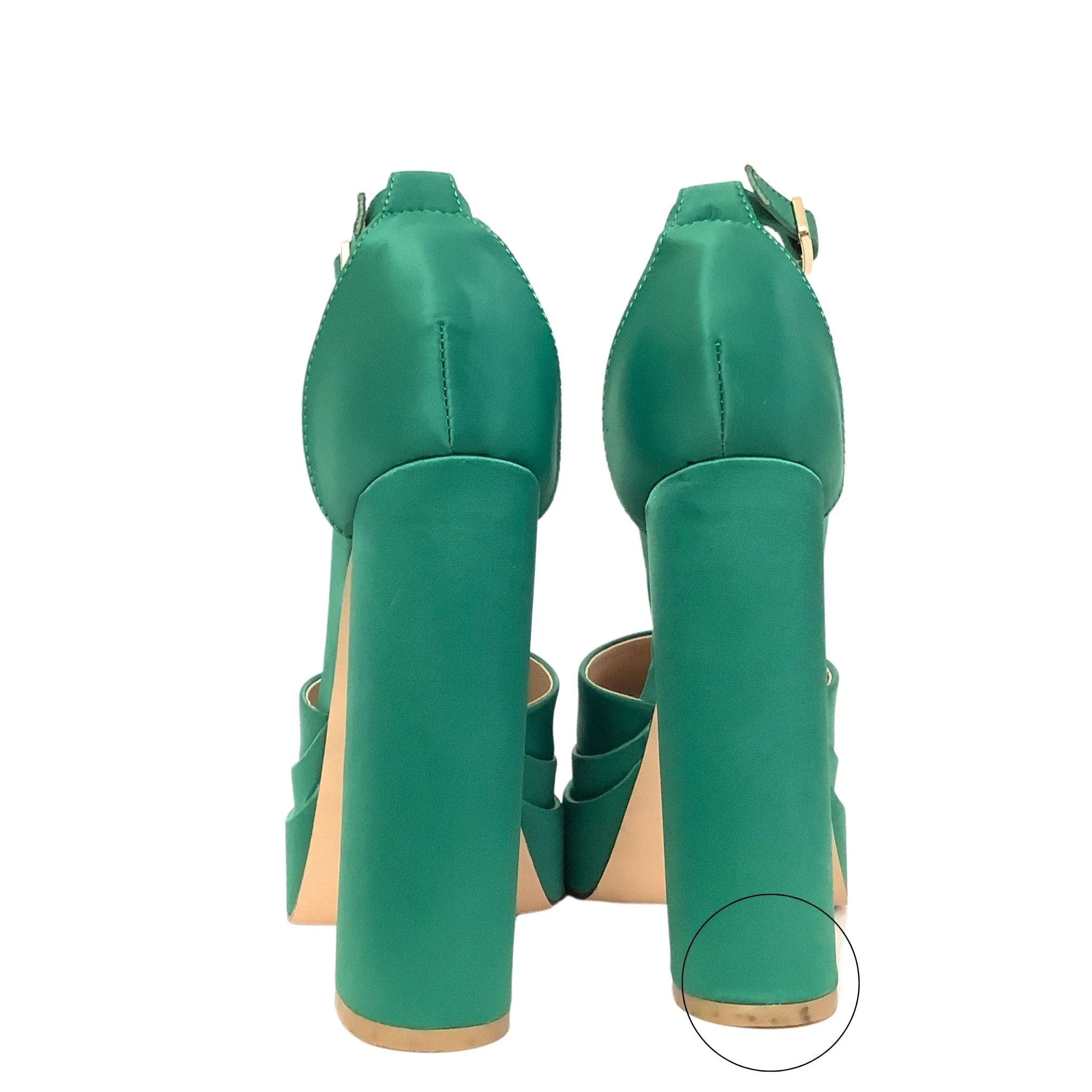 Green Mega Platform Heels