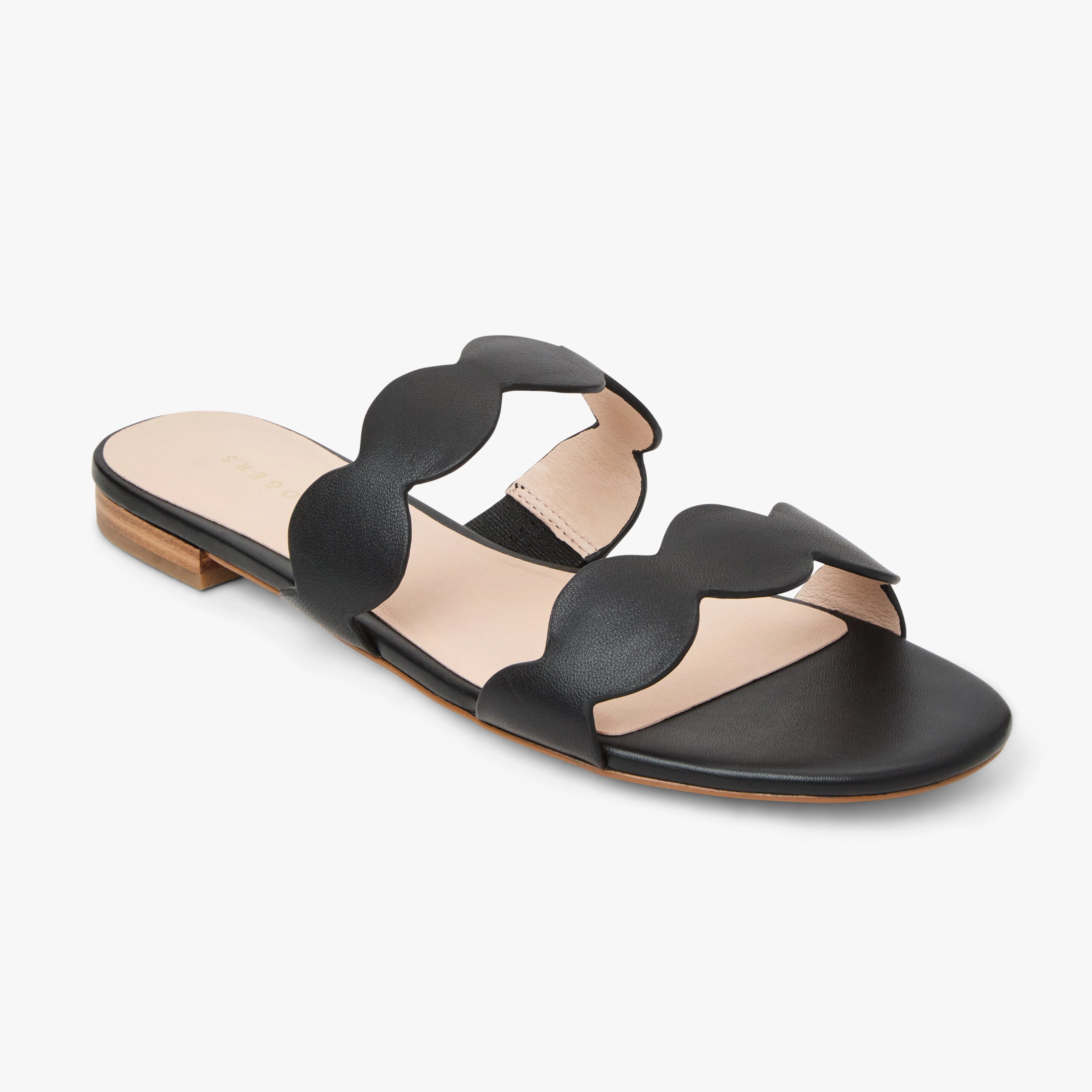 Greglen Leather Flat Slide Street Casual