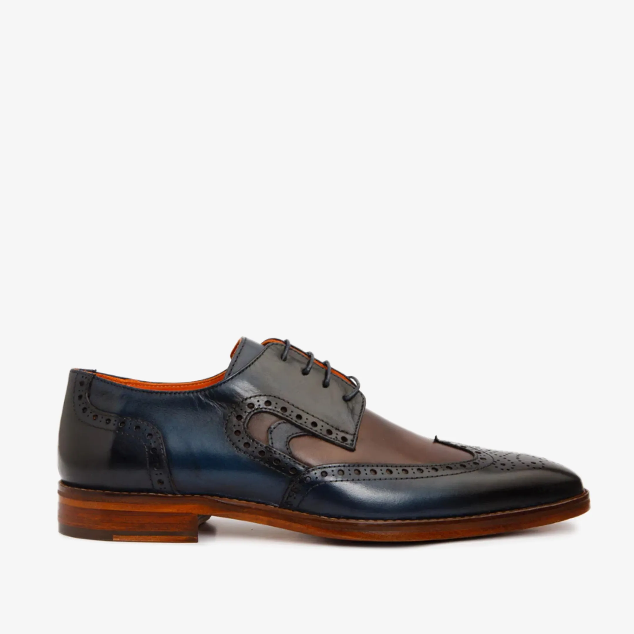 Focus Ready The Neiva Navy/Brown Wingtip Semi Brogue Derby Men  Shoe