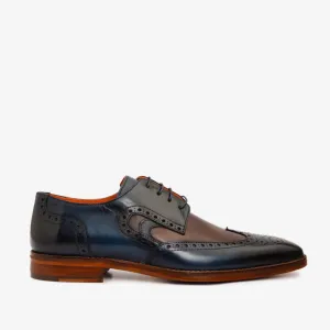 Focus Ready The Neiva Navy/Brown Wingtip Semi Brogue Derby Men  Shoe