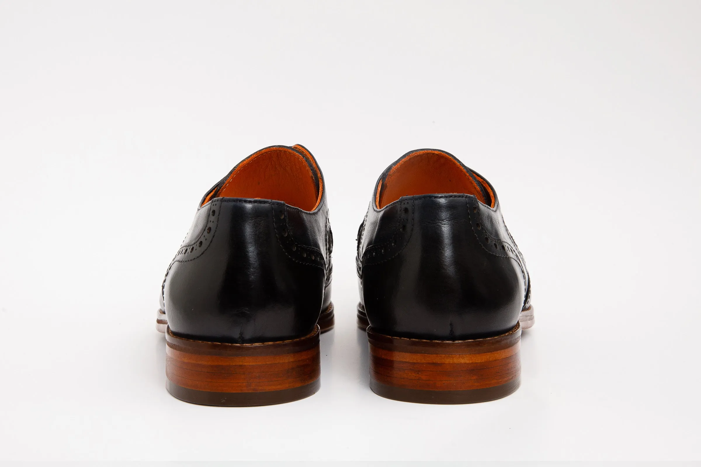 The Neiva Navy/Brown Wingtip Semi Brogue Derby Men  Shoe Urban Office Secure fit