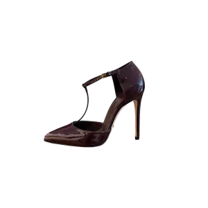 Gucci Patent Beverly T-Strap Heels (Size 36)