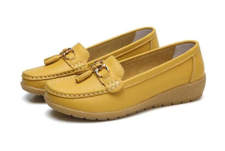HAJINK Womens Leather Boat Shoes