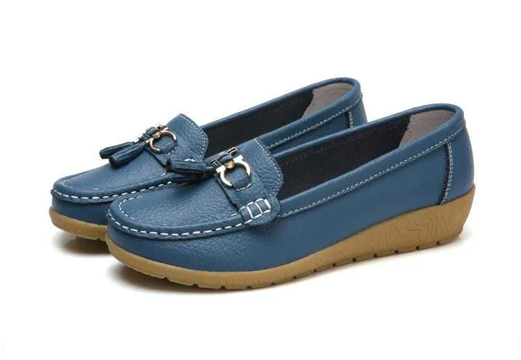 HAJINK Womens Leather Boat Shoes