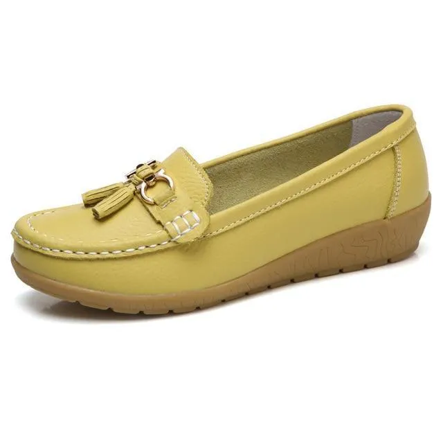 HAJINK Womens Leather Boat Shoes