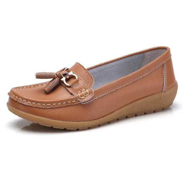 HAJINK Womens Leather Boat Shoes