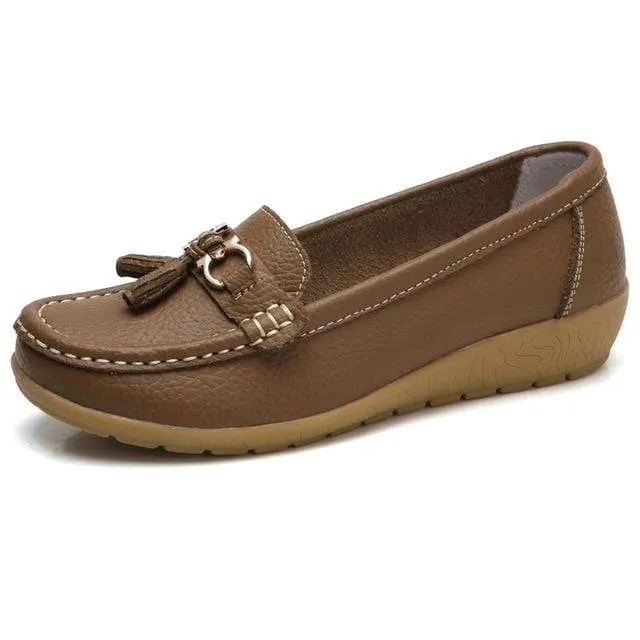 HAJINK Womens Leather Boat Shoes