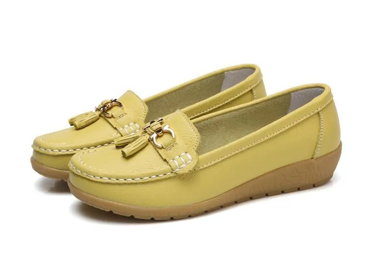 HAJINK Womens Leather Boat Shoes