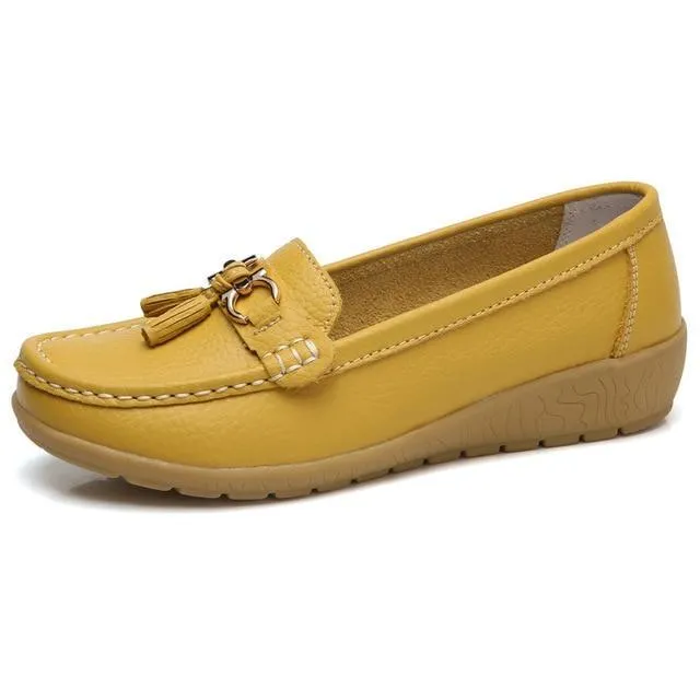 HAJINK Womens Leather Boat Shoes