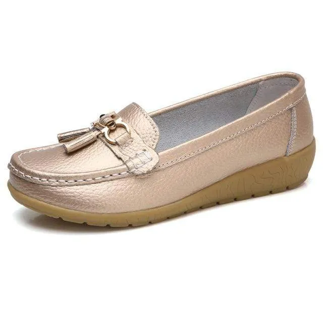 HAJINK Womens Leather Boat Shoes