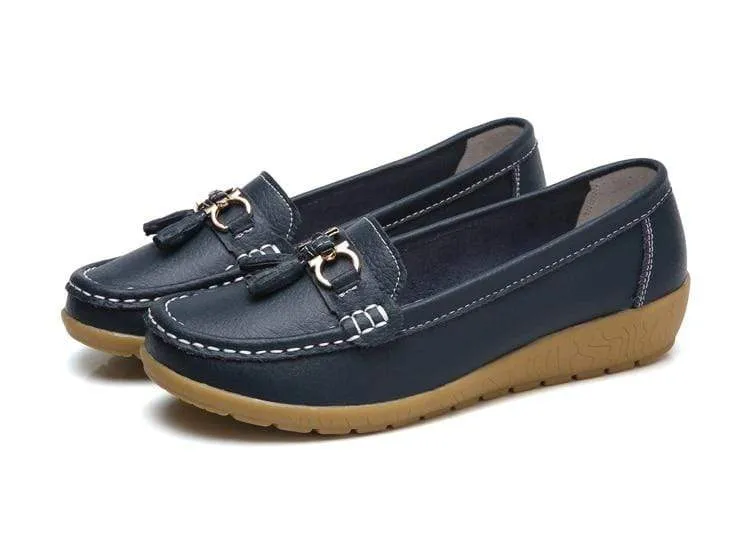 HAJINK Womens Leather Boat Shoes