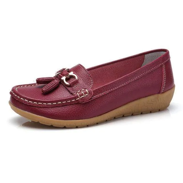 HAJINK Womens Leather Boat Shoes