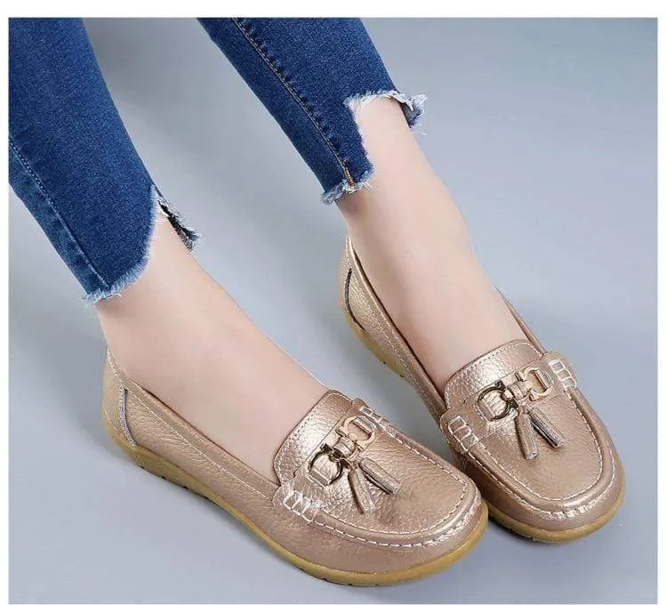 HAJINK Womens Leather Boat Shoes