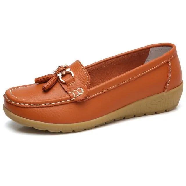 HAJINK Womens Leather Boat Shoes