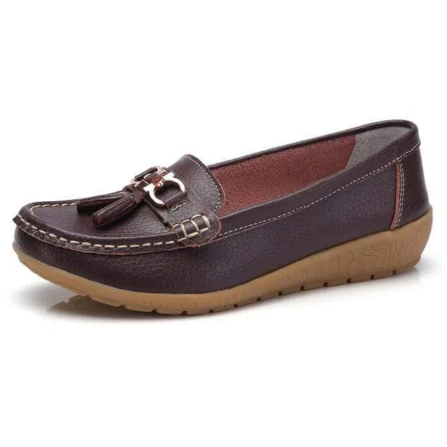 HAJINK Womens Leather Boat Shoes