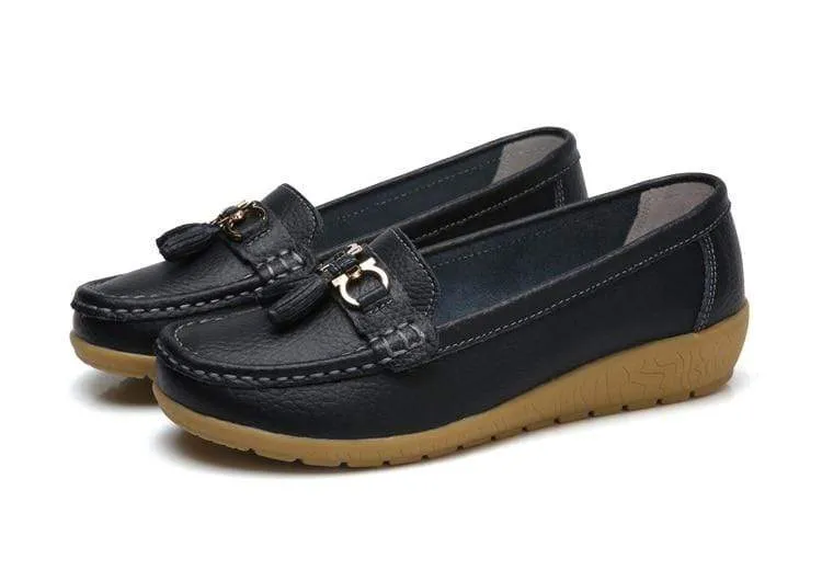 HAJINK Womens Leather Boat Shoes