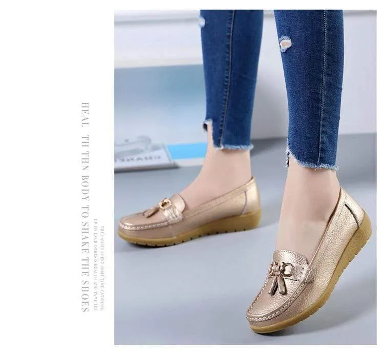HAJINK Womens Leather Boat Shoes